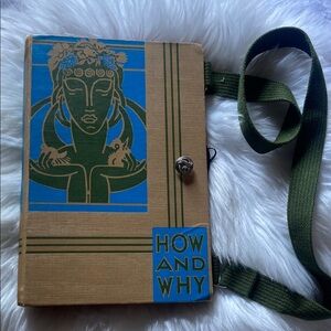 Vintage Childcraft How and Why Book Purse Bag Art Deco 1940s Upcycled